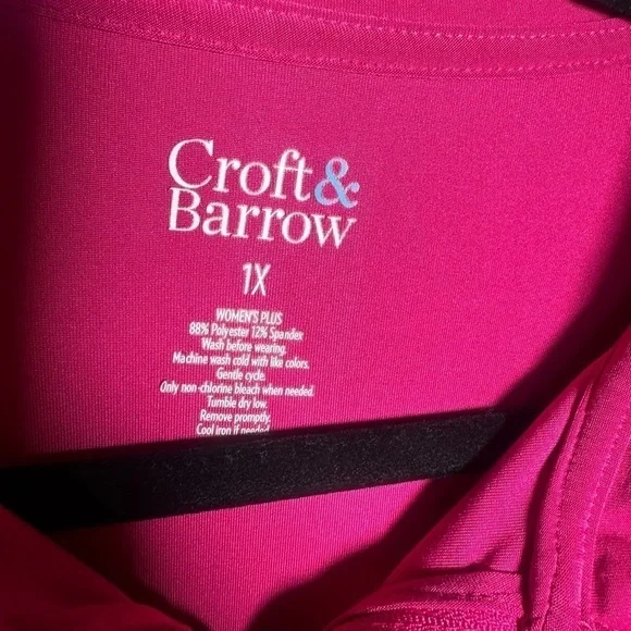 Croft & Barrow Pink Sleeveless Polo 1X - Picture 3 of 4